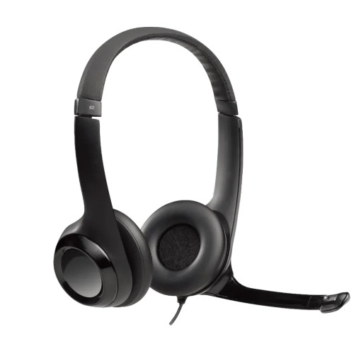 Изображение Наушники Logitech H390 USB с микрофоном и шумоподавлением, черного цвета.