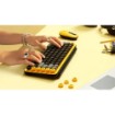 Picture of Logitech POP Keys wireless mechanical keyboard in black and yellow.