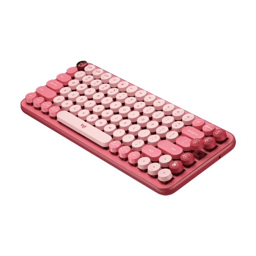 Picture of Logitech POP Keys wireless mechanical keyboard in lipstick pink.