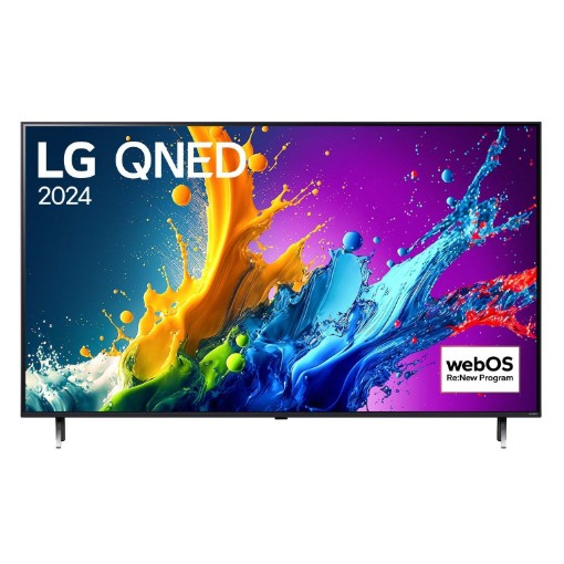 Изображение Смарт-телевизор LG QNED 65 дюймов модель 65QNED80T6B черного цвета.