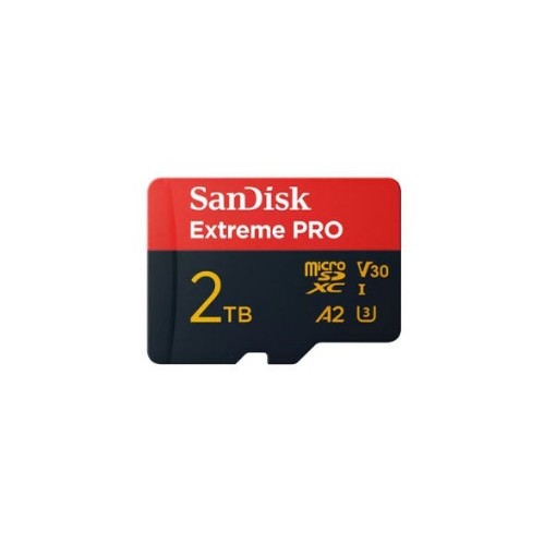 Picture of SanDisk Extreme PRO microSDXC™ UHS-I memory card with a capacity of 2TB, model SDSQXCD-2T00-GN6MA.