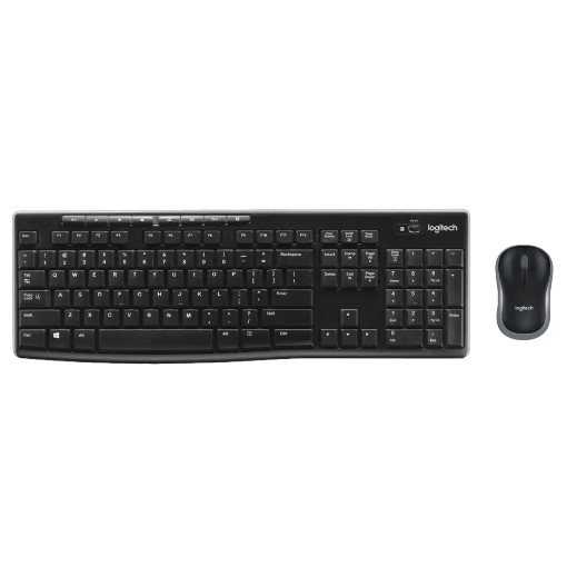 Изображение Беспроводной комплект мышь и клавиатура Logitech Combo MK270 черного цвета.