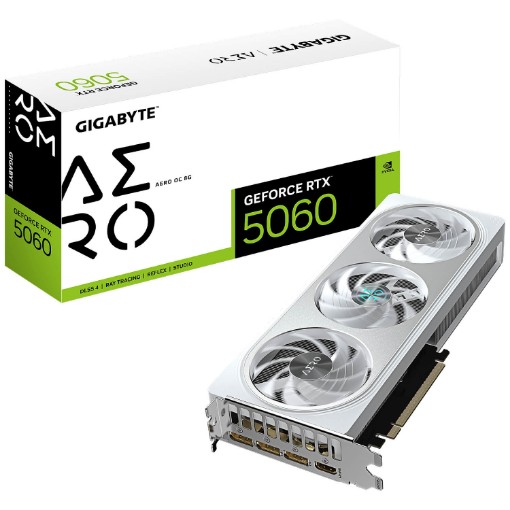 Изображение Видеокарта Gigabyte GeForce RTX 5060 AERO OC 8G GV-N5060AERO OC-8GD.