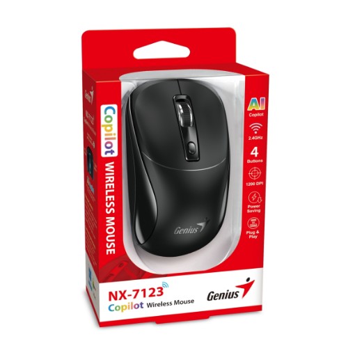 Изображение Беспроводная мышь Genius NX-7123 черного цвета.