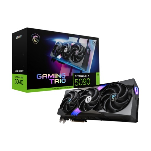 Изображение Видеокарта MSI RTX 5090 32G TRIO OC в черном RGB.