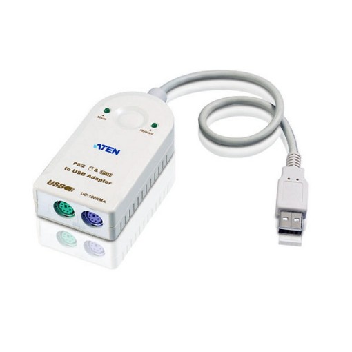 Изображение Кабель преобразователь ATEN UC100KMA PS/2 на USB длиной 0,3 м белого цвета.