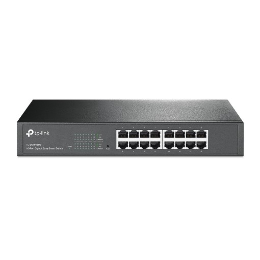 תמונה של מתג רשת TP-Link 16 פורטים Gigabit Easy Smart בצבע שחור