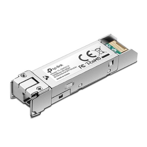 Изображение Модуль SFP двунаправленный TP-Link 1000Base-BX металлического цвета.