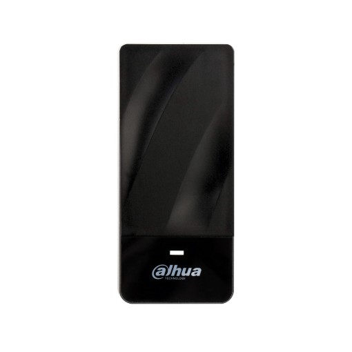 Picture of Dahua Technology ASR1200E RFID reader with RS-485/Wiegand interface in black color.