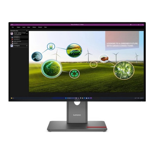 Изображение Монитор Lenovo ThinkVision P27Q-40 64A7GAT6IS черного цвета.
