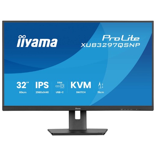 Picture of IIYAMA ProLite XUB3297QSNP-B1 32-inch black computer monitor.