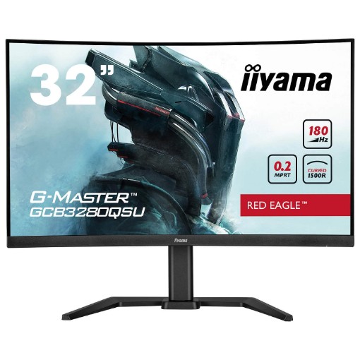 Picture of IIYAMA G-Master GCB3280QSU-B2 31.5-inch curved computer monitor in black.