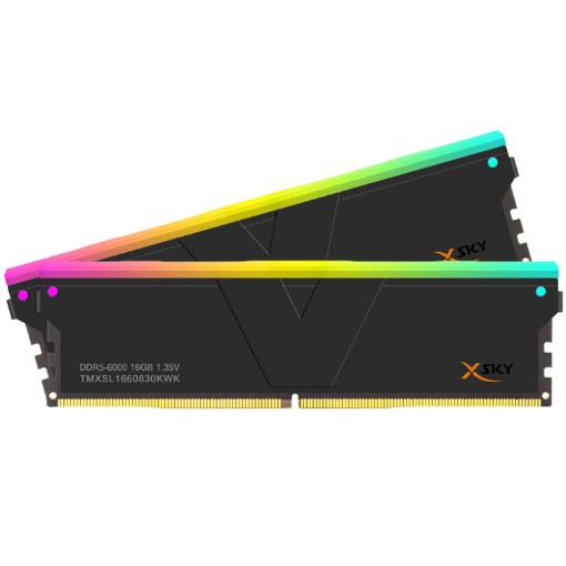 Изображение Оперативная память RAM v-color Manta XSky RGB DDR5 32 ГБ (2x16 ГБ) 6000 CL30 черного цвета.