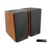 Изображение Акустическая система Edifier R2000DB Bluetooth с усилением, выполненная в дизайне теплого дуба.
