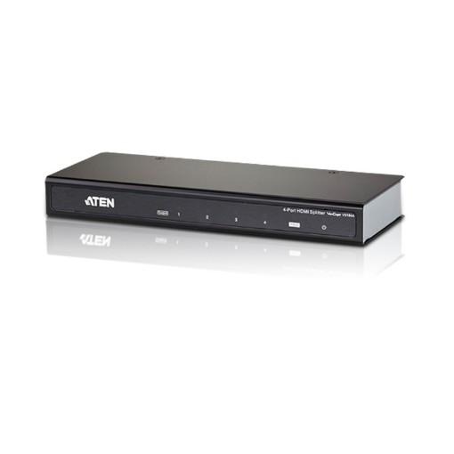 תמונה של מפצל וידאו ואודיו HDMI 4 יציאות ATEN VS184A בצבע שחור