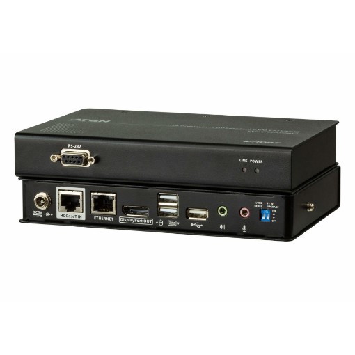 Изображение KVM удлинитель ATEN CE920-ATA-G передатчик и приемник черного цвета.