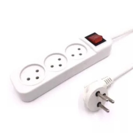 Picture of Rav socket with illuminated switch and extension cord for electricity LUGGAR XS-MS-33.