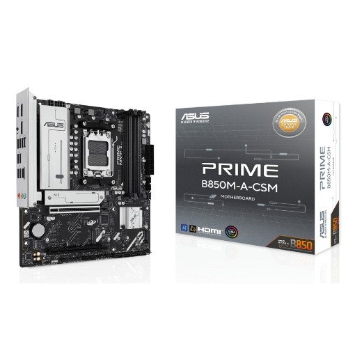 Изображение Материнская плата ASUS Prime B850M-A CSM AMD AM5 серого цвета.