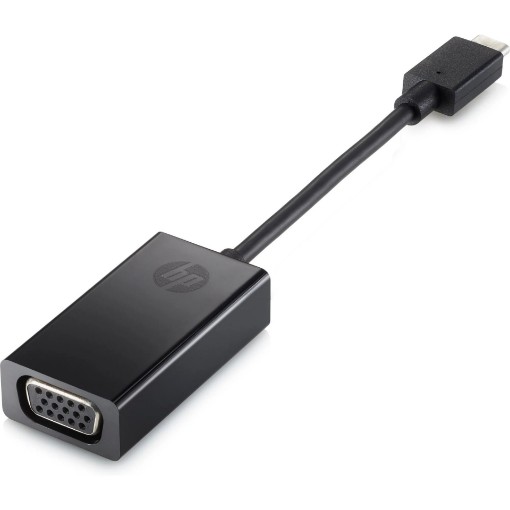 Изображение Адаптер USB-C на VGA HP N9K76AA черного цвета.