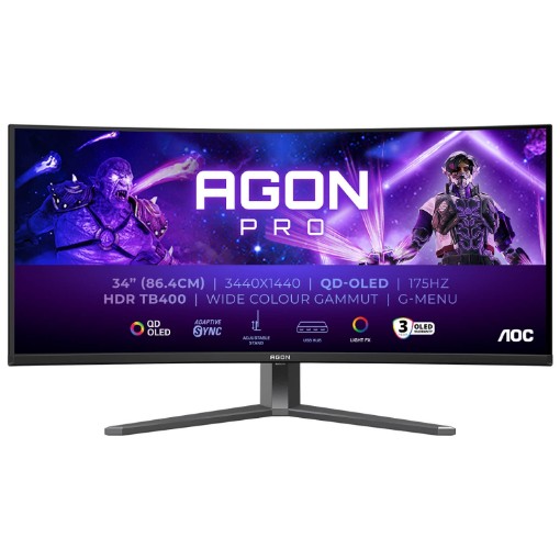 Изображение Изогнутый монитор AOC AGON Pro 34" AG346UCD черного цвета.