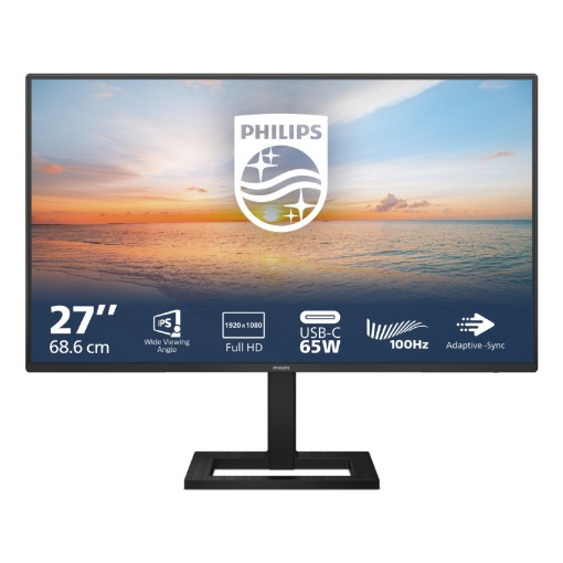 Изображение Монитор Philips 1000 серии 27E1N1300AE/00 размером 27 дюймов черного цвета.