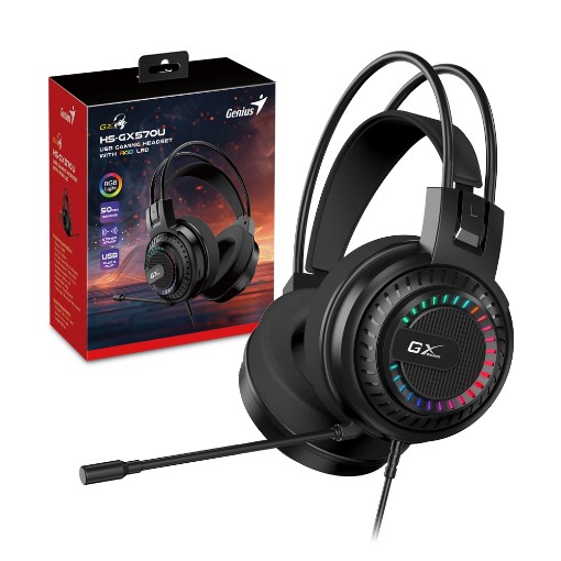 תמונה של אוזניות גיימינג GENIUS HS-GX570U בצבע RGB