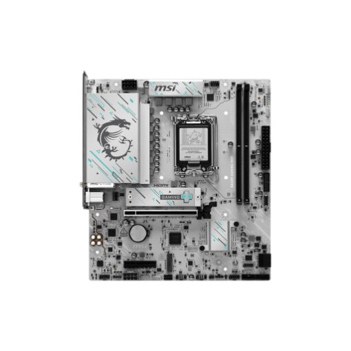 Picture of MSI B860M GAMING WIFI7 motherboard in black color.