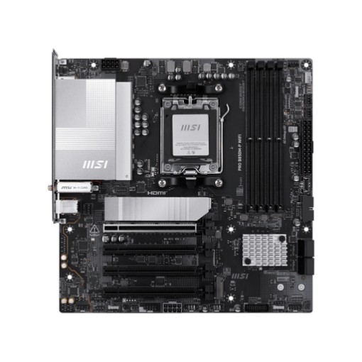 Изображение Материнская плата MSI PRO B850M-P MATX черного цвета.