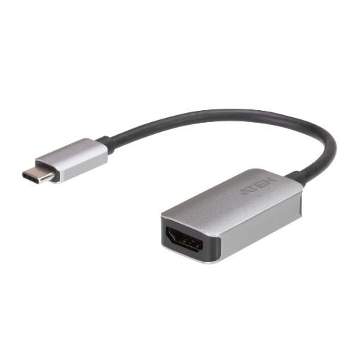 Изображение Адаптер ATEN USB-C на HDMI 4K модель UC3008A1 серебристого цвета.