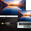 Изображение Адаптер ATEN USB-C на HDMI 4K модель UC3008A1 серебристого цвета.