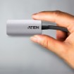 Изображение Адаптер ATEN USB-C на HDMI 4K модель UC3008A1 серебристого цвета.