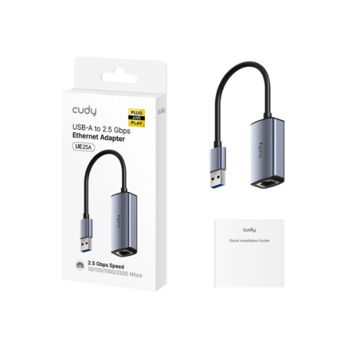 Изображение Адаптер сети CUDY USB-A на Ethernet 2.5G модель UE25A.