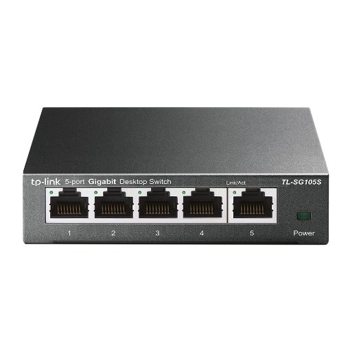 Изображение Настольный коммутатор TP-Link на 5 портов 10/100/1000Mbps черного цвета.
