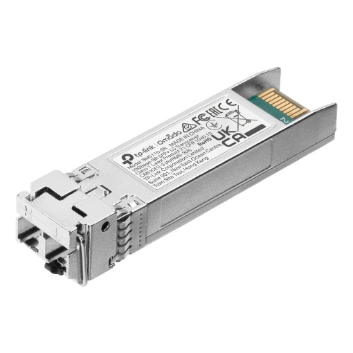 Изображение Трансивер SFP+ оптоволоконный TP-Link Omada 10GBase-SR LC серебристого цвета.