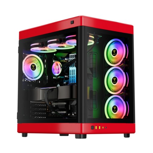 Изображение Корпус компьютера GAMDIAS NESO P1 BR красного цвета.