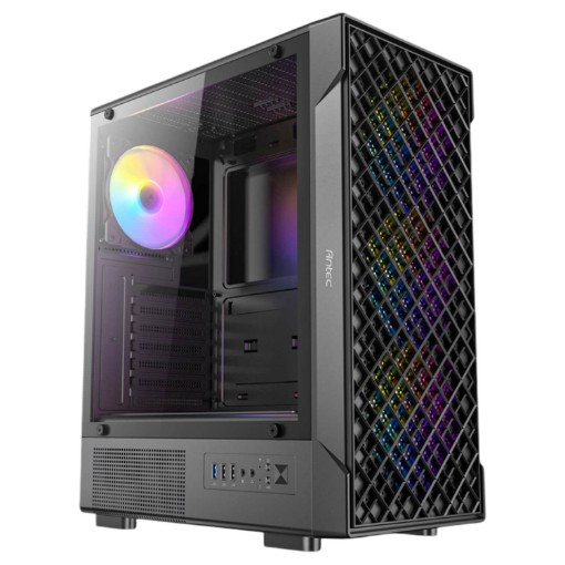 Picture of Antec VX320 ARGB computer case in black color.