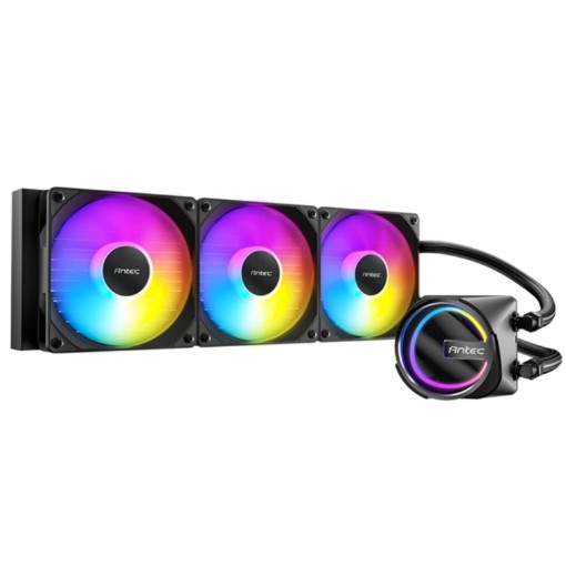 Изображение Жидкостное охлаждение для процессора Antec Skeleton 360 ARGB черного цвета.