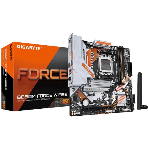 Изображение Материнская плата Gigabyte B850M FORCE WIFI6E черного цвета.