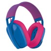 Picture of Logitech G435 Lightspeed wireless gaming headset in pink-blue color.