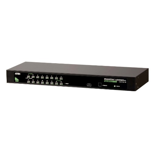 Изображение KVM переключатель ATEN CS1316 с 16 портами USB и PS/2 черного цвета.