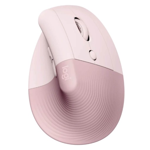 Изображение Эргономичная беспроводная вертикальная мышь Logitech Lift розового цвета.