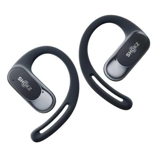Изображение Беспроводные наушники SHOKZ OpenFit Air с подключением для голоса/музыки/спорта/ежедневного использования, черного цвета.
