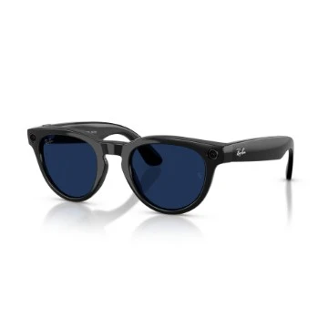 Picture of Ray-Ban Meta Headliner Gen 2 RW4013 smart sunglasses with Transitions® Clear/Sapphire lenses and glossy black frame in size 50-23.