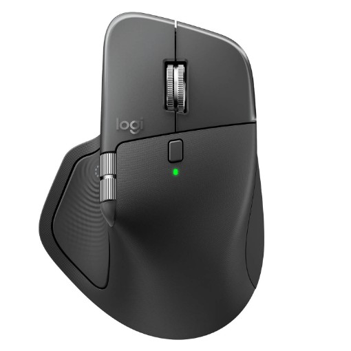 Picture of Logitech MX Master 4 wireless mouse in graphite gray.