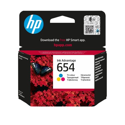 תמונה של מחסנית Ink Advantage מקורית בשלושה צבעים HP 654 (7FP38UE)