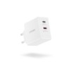 Изображение Адаптер питания Lenovo Dual USB-C 65W GaN белого цвета G0A6065WEU.