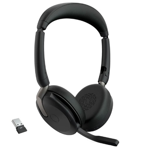 תמונה של אוזניות קשת אלחוטיות Jabra Evolve2 65 Flex UC עם מעמד טעינה