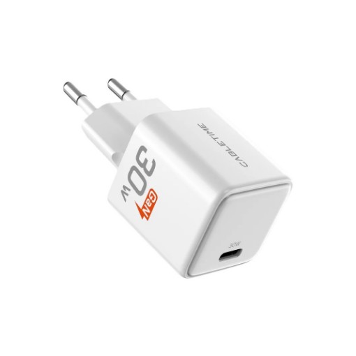 Изображение Сетевое зарядное устройство USB-C 30 Вт GaN Cabletime с PD 3.0, штекер EU.
