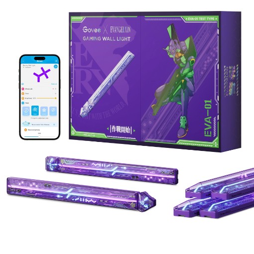 Изображение Настенный светильник для гейминга Govee x Evangelion 6+2 штуки в цвете RGBIC.