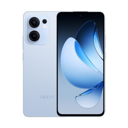 Изображение Мобильный телефон Oppo Reno 13F голубого цвета.